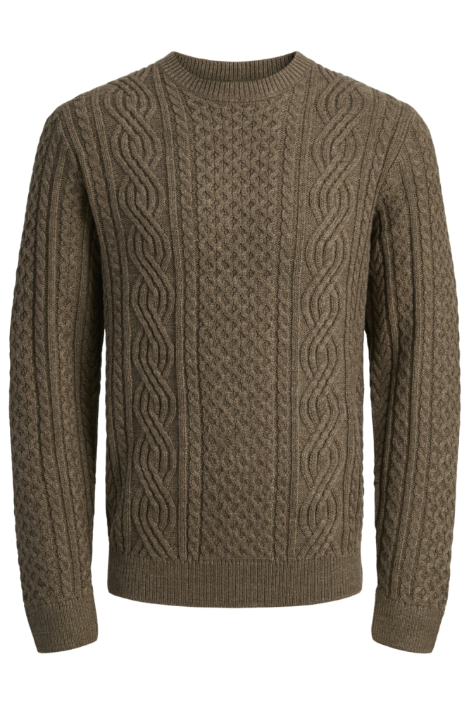 JPRBLUSEAN KNIT CABLE CREW NECK SN 12283486 MALT BALL/MELANGE
